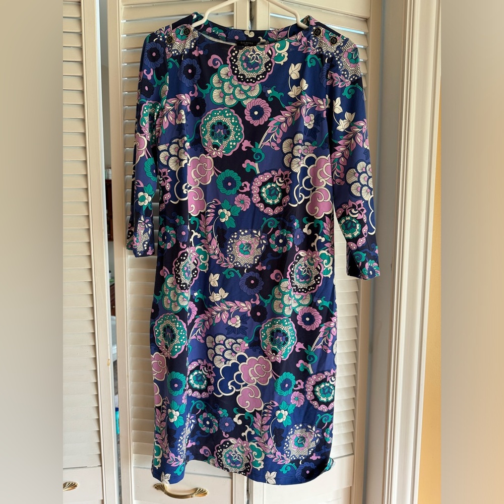 Talbots purple paisley shift size Medium Petite